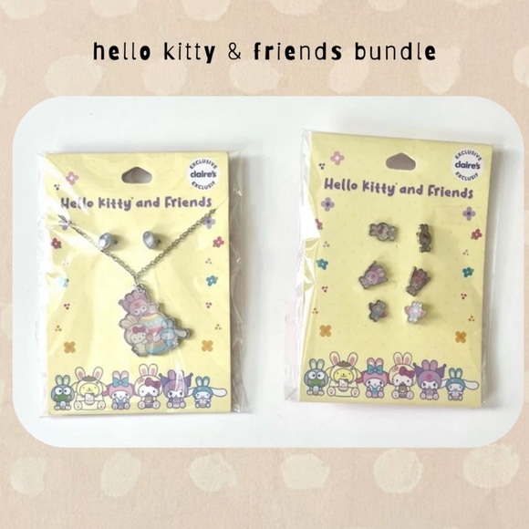 (kid’s) 🏷️ hello kitty & friends matching necklace & earrings set - Picture 2 of 11